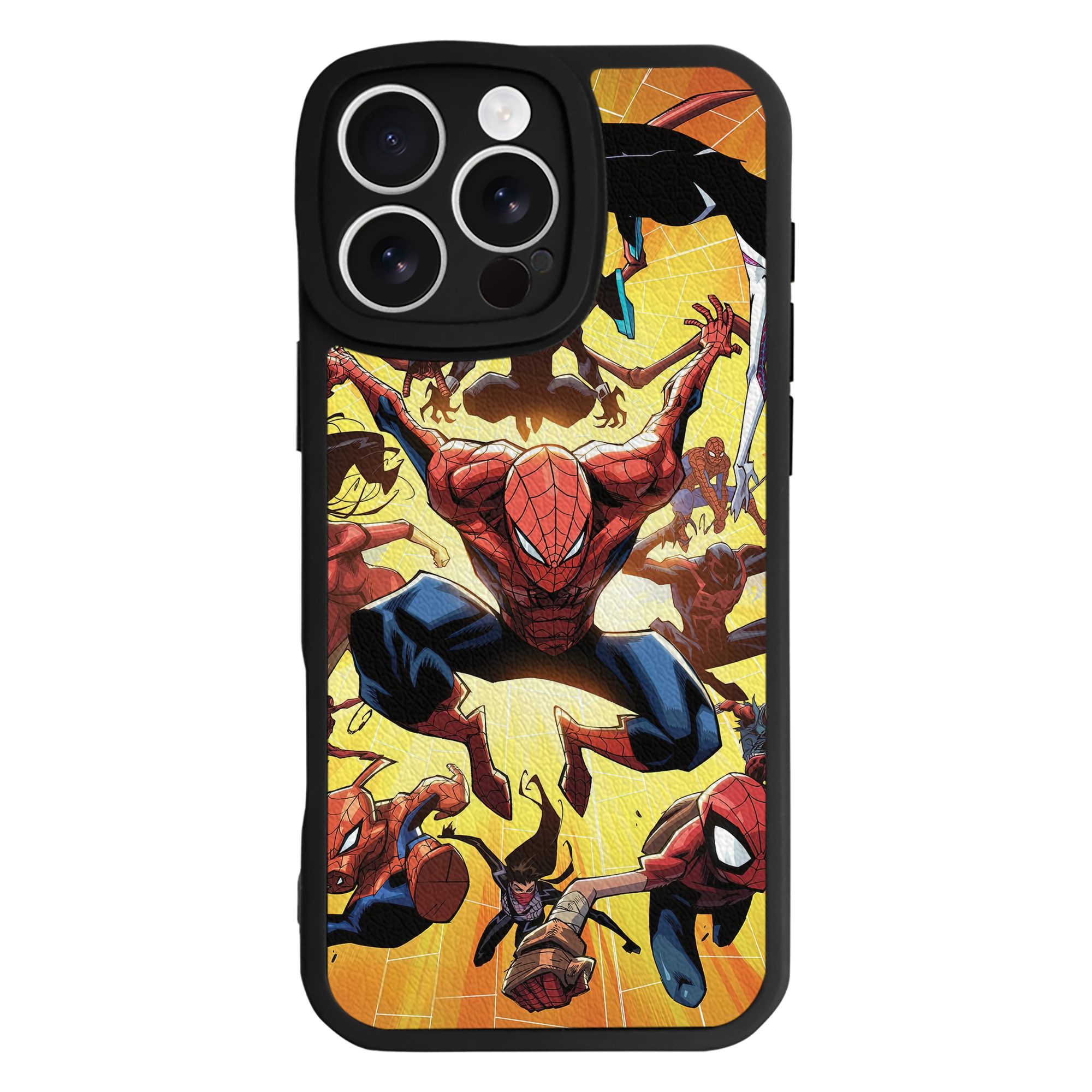 （画像用） Spider Man スパイダーマン 【iPhone 16シリーズ対応】シリコンスマホケース（レザー調） 材質：シリコン